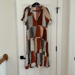 LuLaRoe rayon geometric dress size L